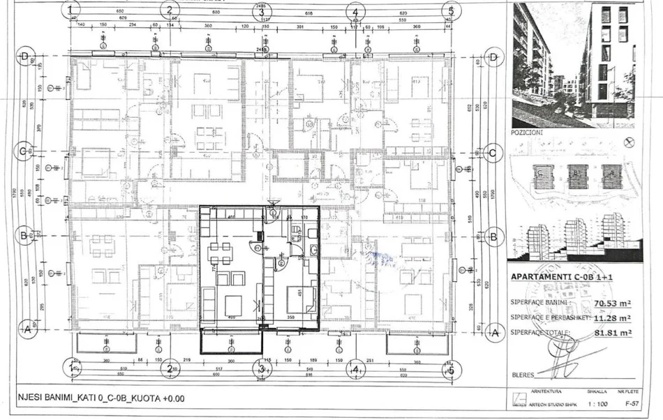 Tirane, shitet apartament 1+1 Kati 1, 81 m² 144.000 € 