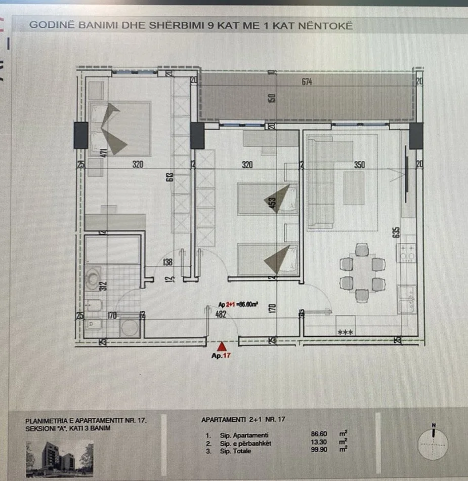 Shiten apartamente 2+1 dhe 1+1 ne Faze ndertimore te Unaza e Re e Paskuqanit