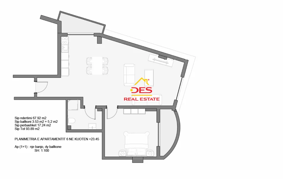Vlore, shitet apartament 1+1+Ballkon Kati 6, 93 m² (Rruga Ismail Qemali)