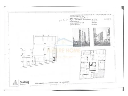 Tirane, shitet apartament 1+1 Kati 6, 33 m² 76.000 € (pas Concord Center, Rruga 5 Maji, Tiranë AREA44446)