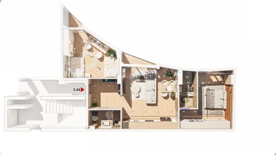 Tirane, shitet apartament 2+1+Ballkon Kati 4, 108 m² 197.000 € (REZIDENCA “TWISTER PALACE” NE “DON BOSKO”)