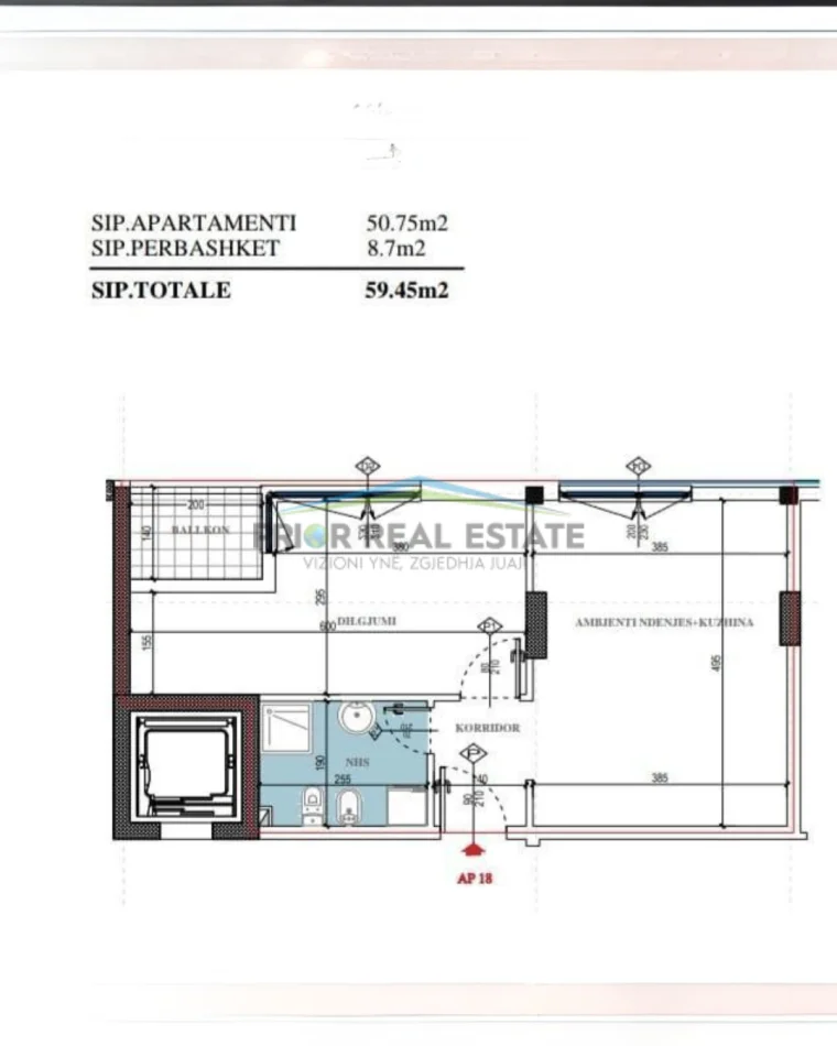 Tirane, shitet apartament 1+1 Kati 3, 60 m² 128.000 € (Rruga Don Bosko)