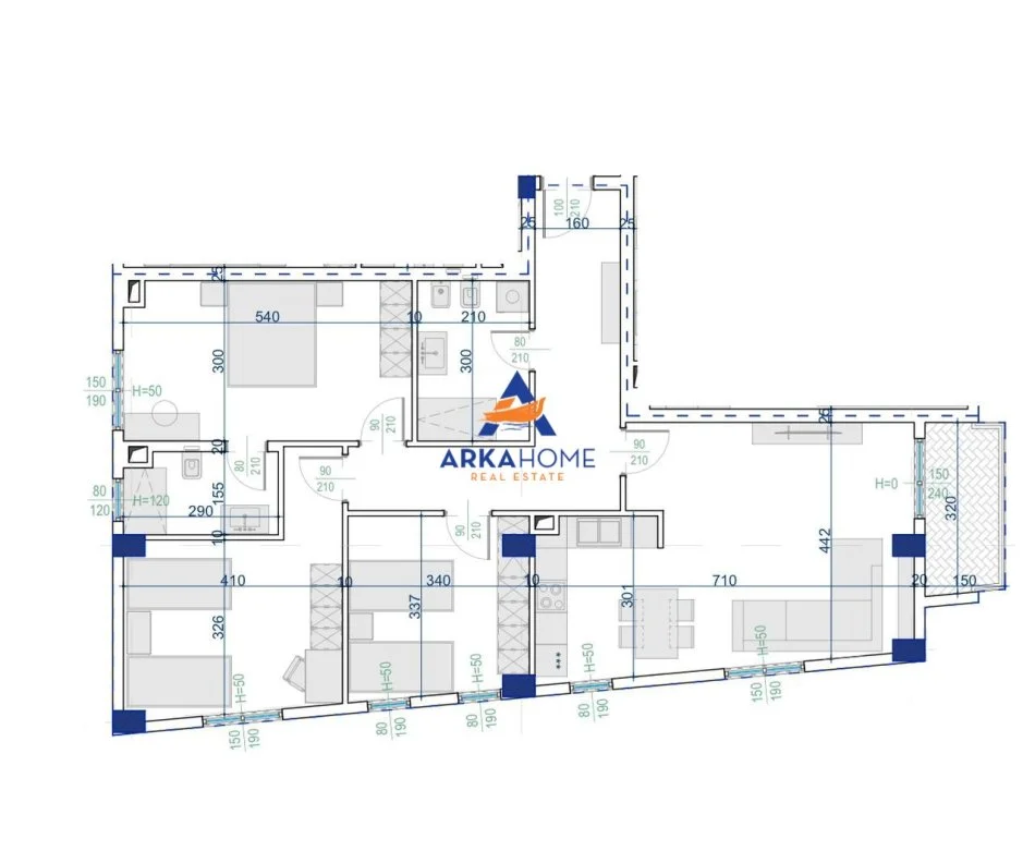 Tirane, shitet apartament 3+1+Ballkon Kati 2, 130 m² 113.466 € 