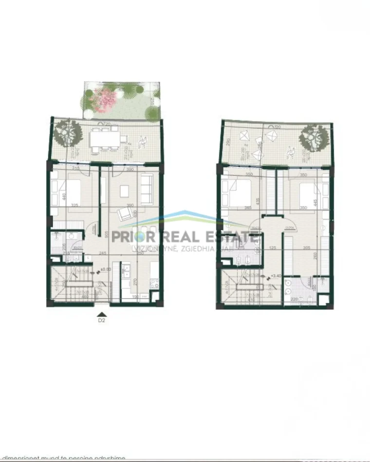 Tirane, shitet apartamente 2+1 /  Dulpex , 121 m²  1700€/m²  FARKA HILLS REZIDENCE (Farke)