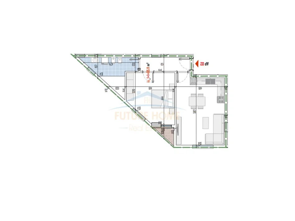 Tirane, shitet apartament 1+1 Kati 0, 75 m² 75.300 € (British Residence, Paskuqan)