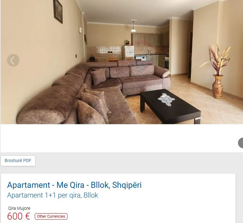 Tirane, jepet me qera apartament 1+1 Kati 9, 62 m² 600 € (BLLOK)
