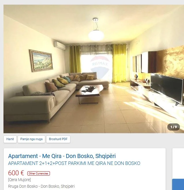 Tirane, jepet me qera 2+1 Kati 3, 115 m² 600 € (DON BOSCO TE VIZION PLUS)