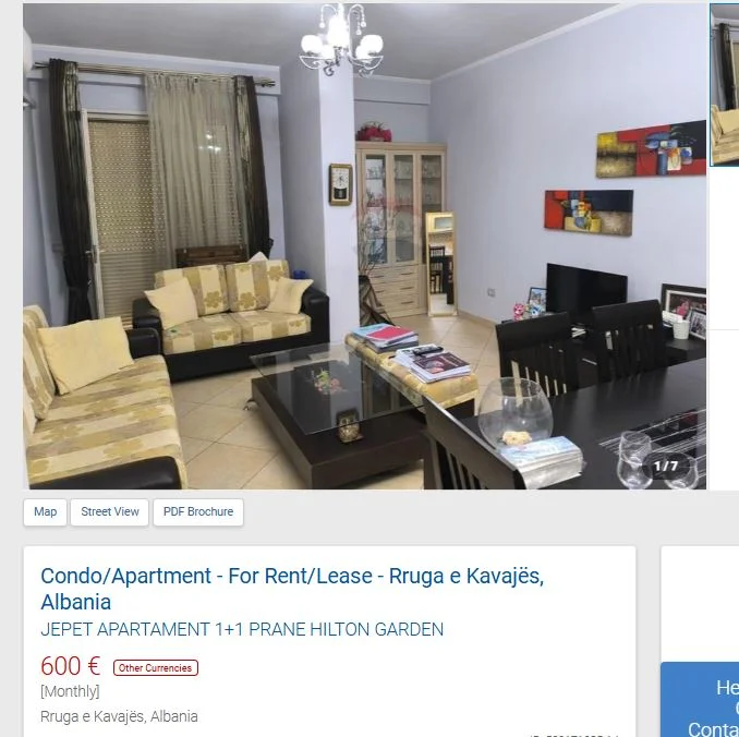 Tirane, jepet me qera apartament 1+1 Kati 5, 60 m² 600 € (BULEVARDI GJERGJ FISHTA TE HILTON GARDEN)