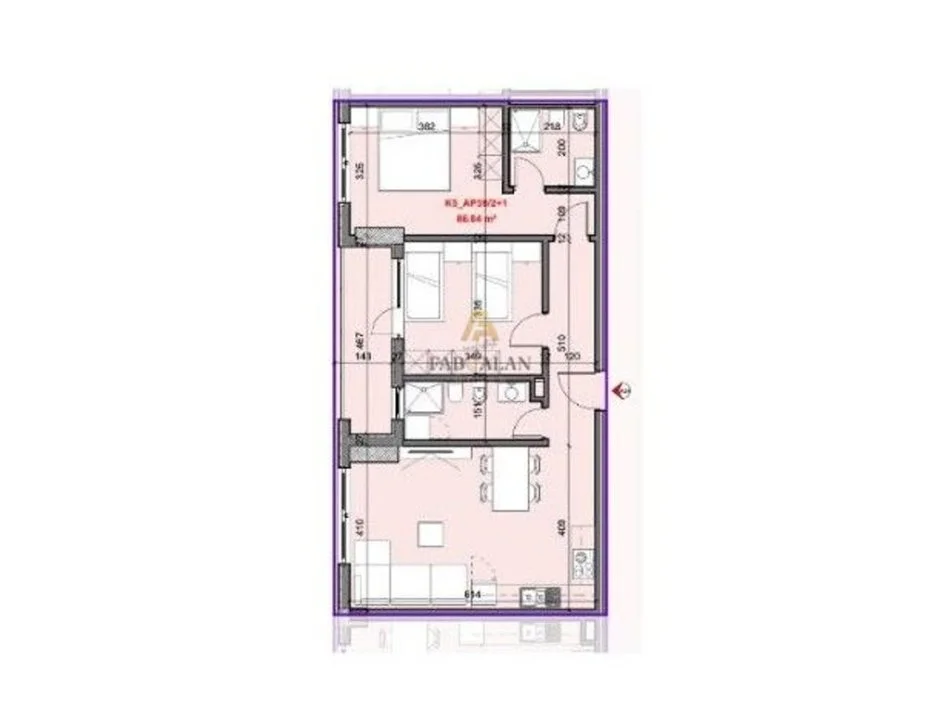 Tirane, shitet apartament 2+1+2 Kati 5, 101 m² 191.000 € (Rruga Jordan Misja)