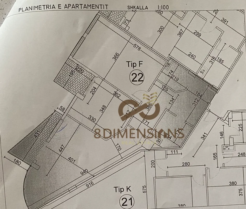 Tirane, shitet apartament 2+1+Ballkon Kati 4, 103 m² 192.000 € 