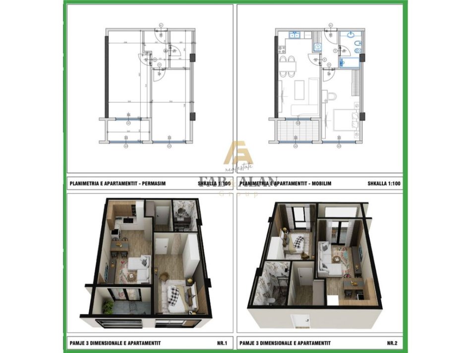 Golem, shitet apartament 1+1 Kati 2, 68 m² 108.000 € (Golem)