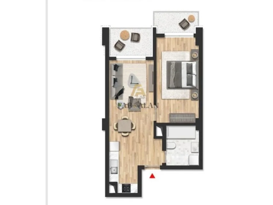 Golem, shitet apartament 1+1 Kati 2, 61 m² 88.750 € (Golem)