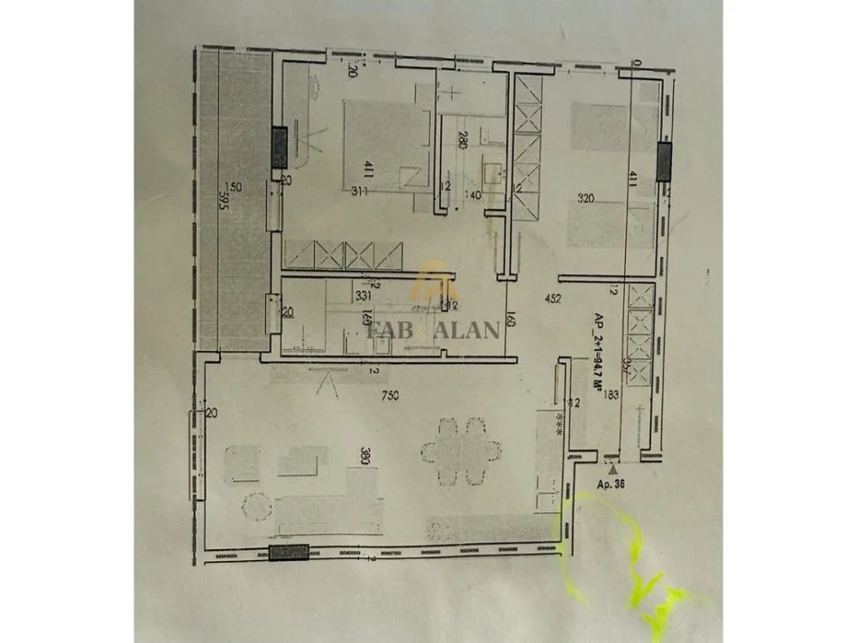 Tirane, shitet apartament 2+1 Kati 3, 111 m² 80.800 € (Kamez)