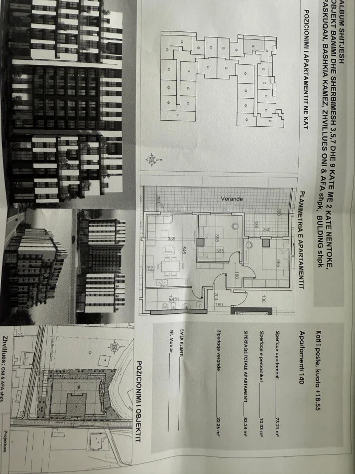 Tirane, shitet apartament 2+1+Ballkon Kati 5, 106 m² 99.000 € (Azem Galica)