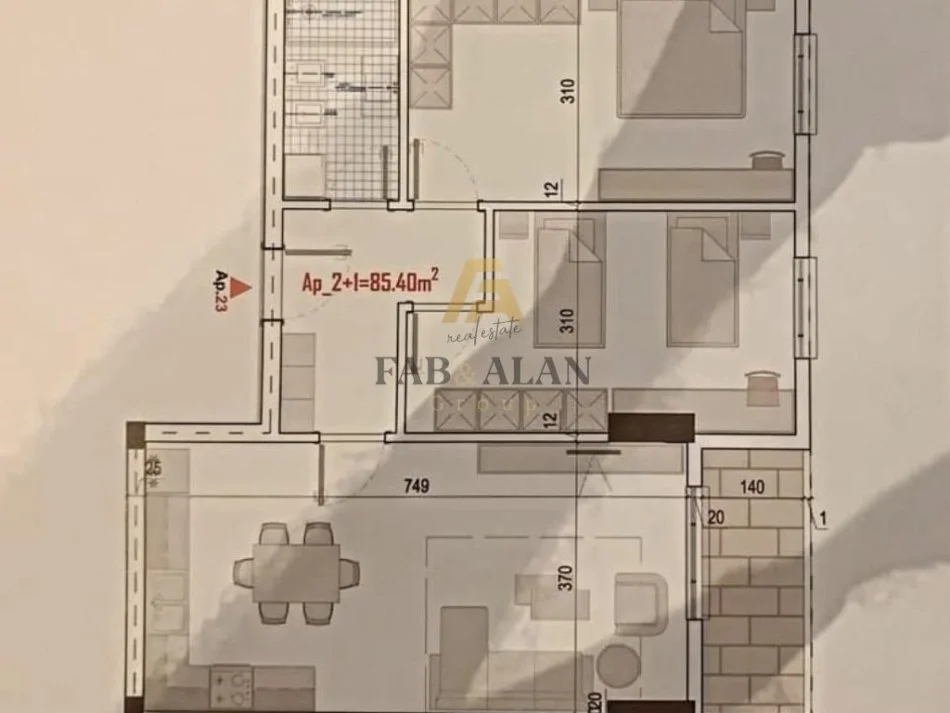 Tirane, shitet apartament 2+1 Kati 2, 98 m² 83.500 € (Kamez)