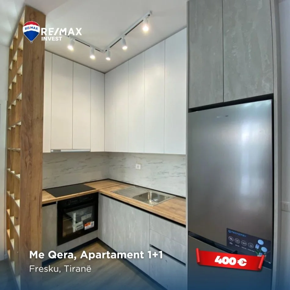 Tirane, jepet me qera apartament 1+1 Kati 3, 50 m² 400 € (Rezidenca oxa)