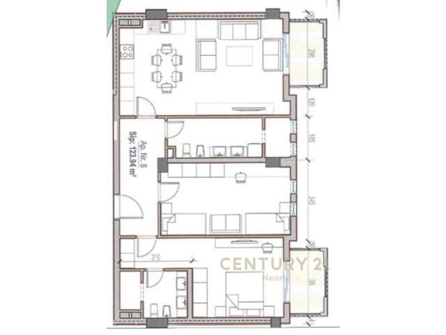 Tirane, shitet apartament 2+1+A+BLK Kati 2, 123 m² 177.000 Euro