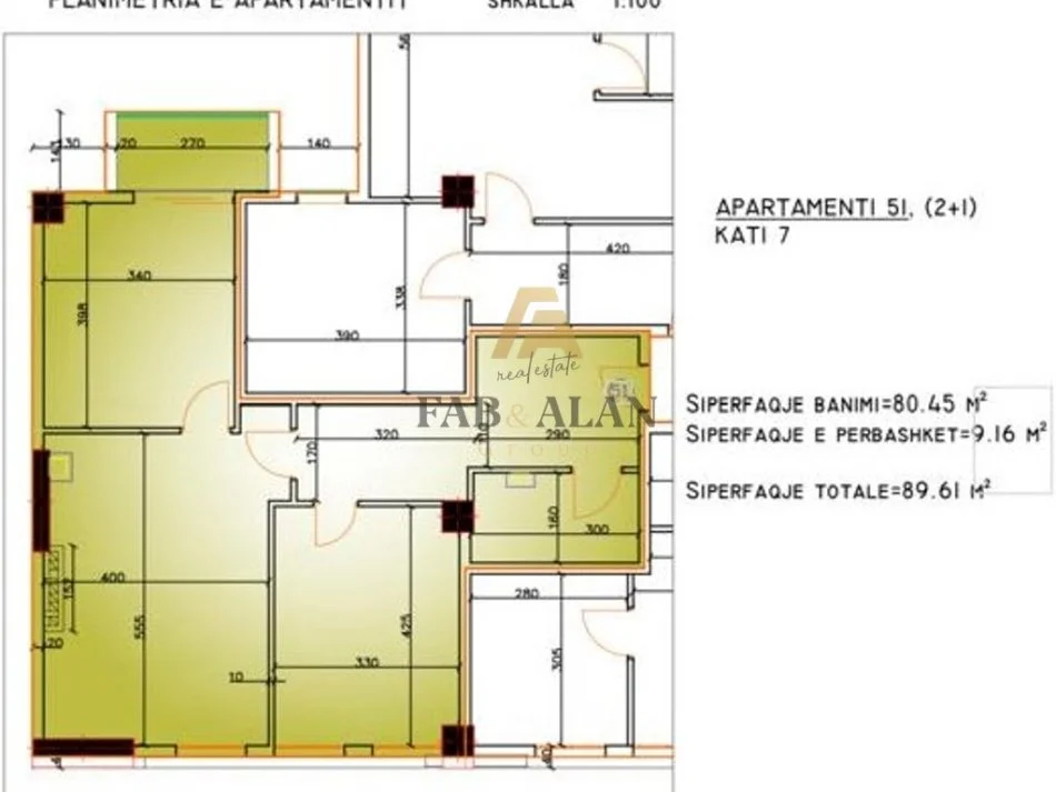 Pogradec, shitet apartament 2+1 Kati 7, 90 m² 103.000 € (Pogradec)