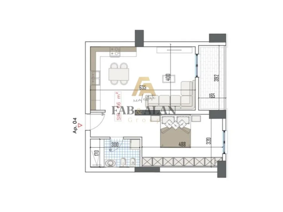 Tirane, shitet apartament 1+1 Kati 3, 75 m² 82.700 € (Paskuqan)