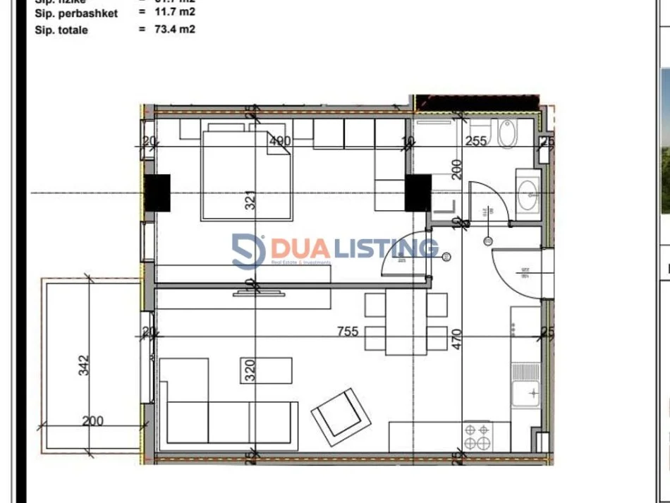 Tirane, shitet apartament 1+1+Ballkon Kati 1, 73 m² 77.070 € (Paskuqan)