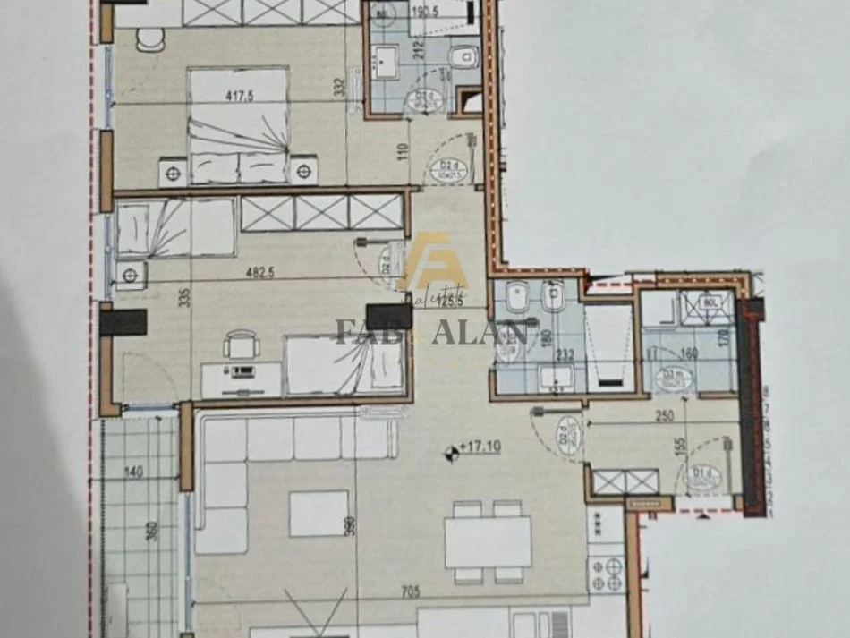 Tirane, shitet apartament 2+1+2+GARAZH Kati 5, 111 m² 240.000 € (GENER 2, BULEVARDI I RI)