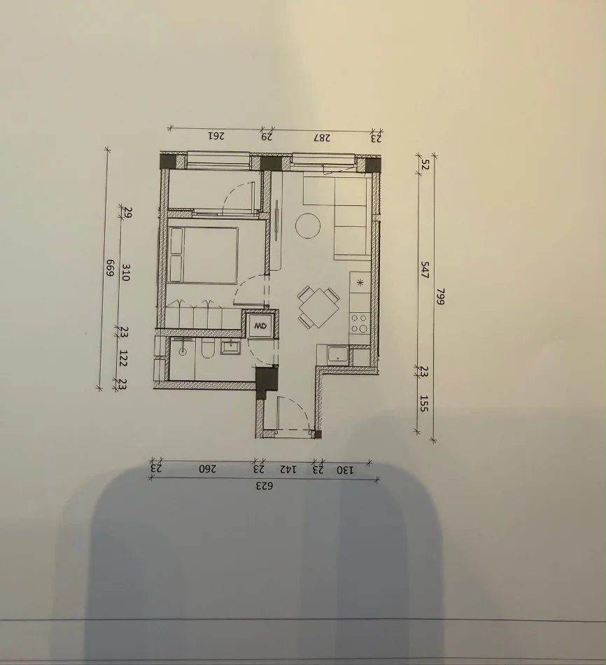 Tirane, shitet apartament 1+1+Ballkon Kati 3, 47 m² 90.000 € (Pasho hysa)