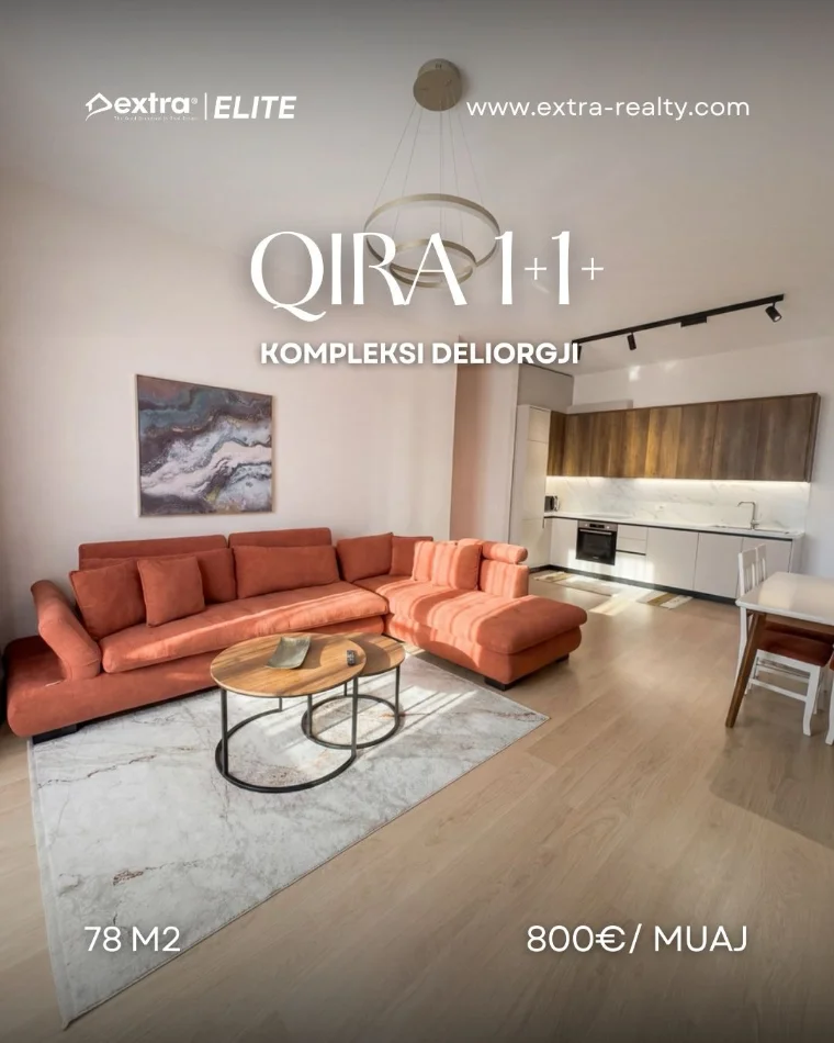 Tirane, jepet me qera 1+1 Kati 3, 78 m² 800 € (Kompleksi Delijorgji)