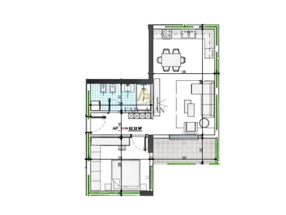 Tirane, shitet apartament 1+1 Kati 2, 72 m² 80.000 € (Paskuqan)