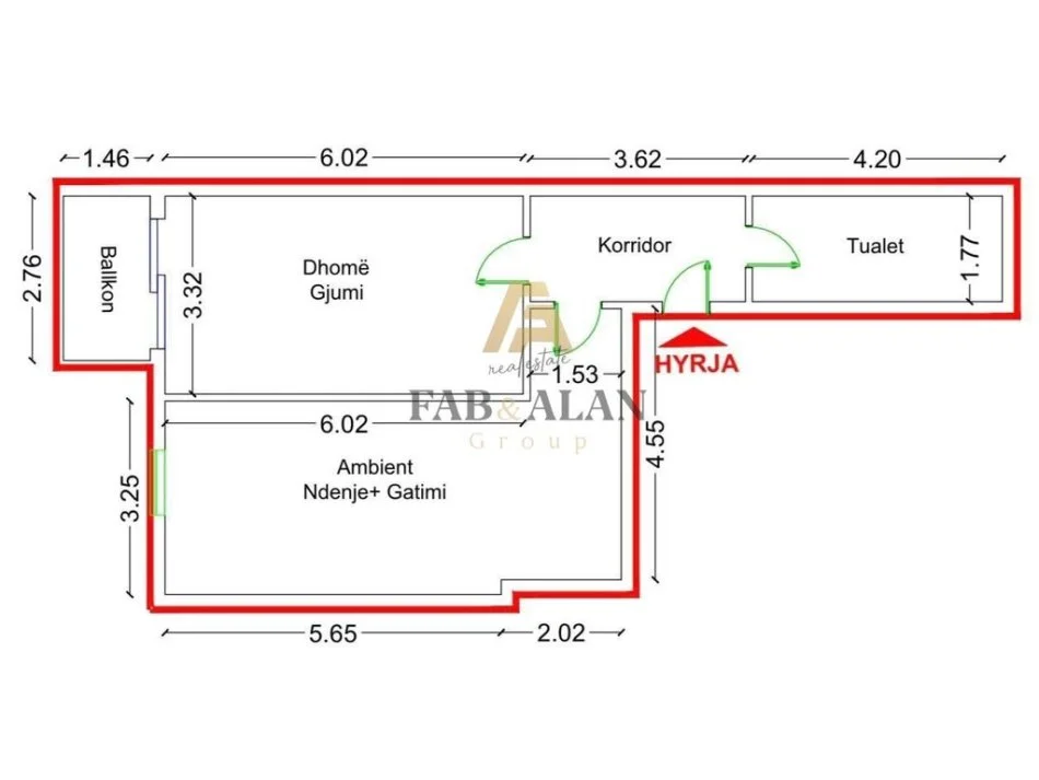 Tirane, shitet apartament 1+1 Kati 1, 82 m² 103.000 € (FRESKU)