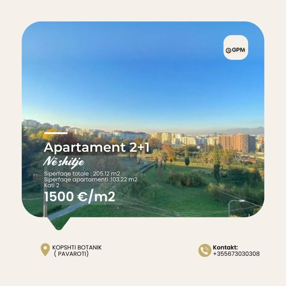 Tirane, shes apartament 2+1+Ballkon Kati 2, 205 m² (Liqeni Tiranes)