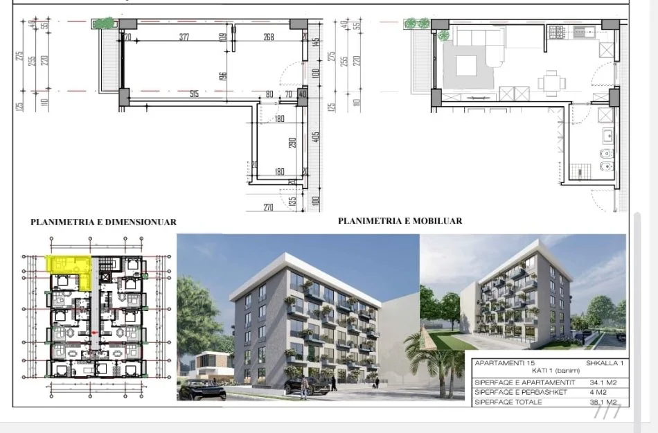 Durres, shitet apartament 1+1 Kati 1, 38 m² 38.100 € (Golem Durres)