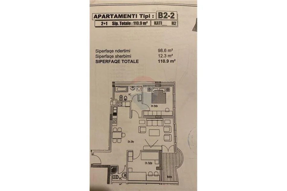 Tirane, shitet apartament 2+1, Kati 3, 110 m² 120,000 € (Besim Alla - Yzberisht)