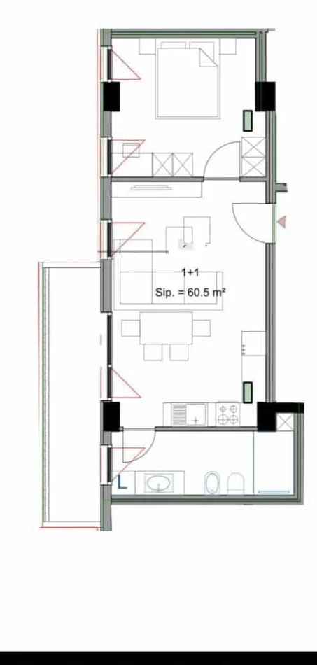 Tirane, jepet me qera zyre Kati 1, 69 m² 520 € (Rruga Dritan Hoxha)