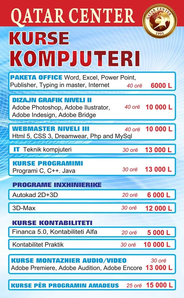 Tirane, ofrojme kurse kompjuteri Web Design Kurse Kompjuteri