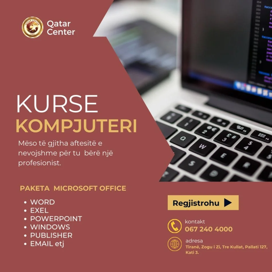 Tirane, kurse kompjuteri IT-Paketa Office HAPET KURS KOMPJUTERI (PAKETA OFFICE)