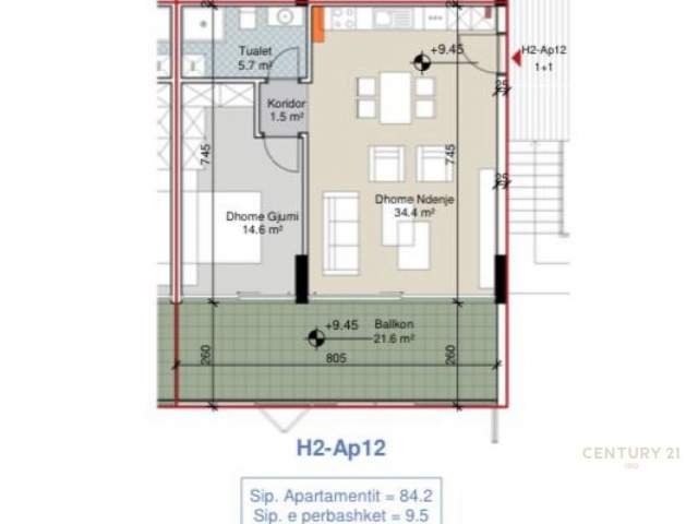 Apartament 1+1 Kati 3, 94 m² 155.000 Euro (Hamallaj, Porto Lalzi)