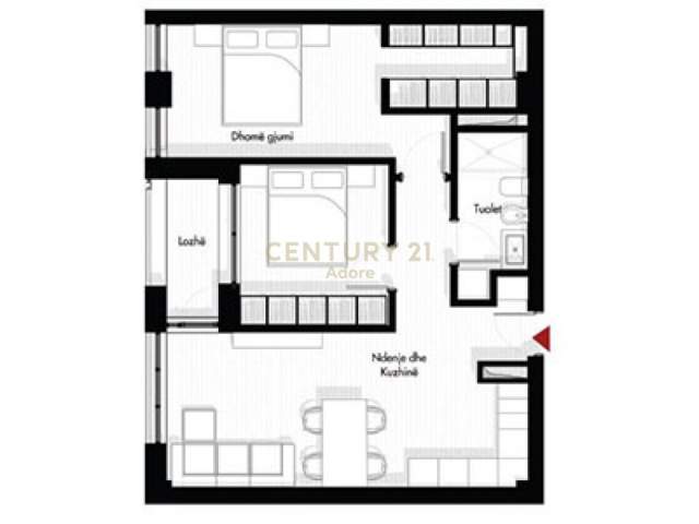 Tirane, shitet apartament Kati 5, 90 m² 98.450 Euro (Prane Bulevardit te Ri)