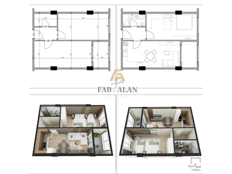 Golem, shitet apartament 1+1 Kati 3, 70 m² 90.750 € (Golem)