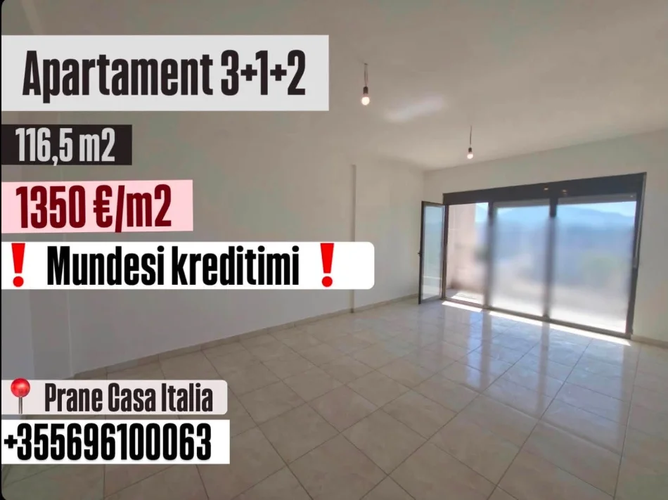 Tirane, shitet apartament 3+1+Ballkon , 116 m² (Prane Casa Italias)