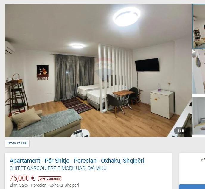 Durres, shitet garsonier 1+1 Kati 1, 40 m² 75.000 € (TE OXHAKU)