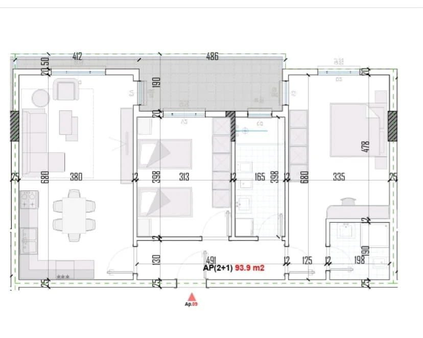 Tirane, shitet apartament 2+1+Aneks+Ballkon Kati 2, 110 m² 110.300 € (kamez)
