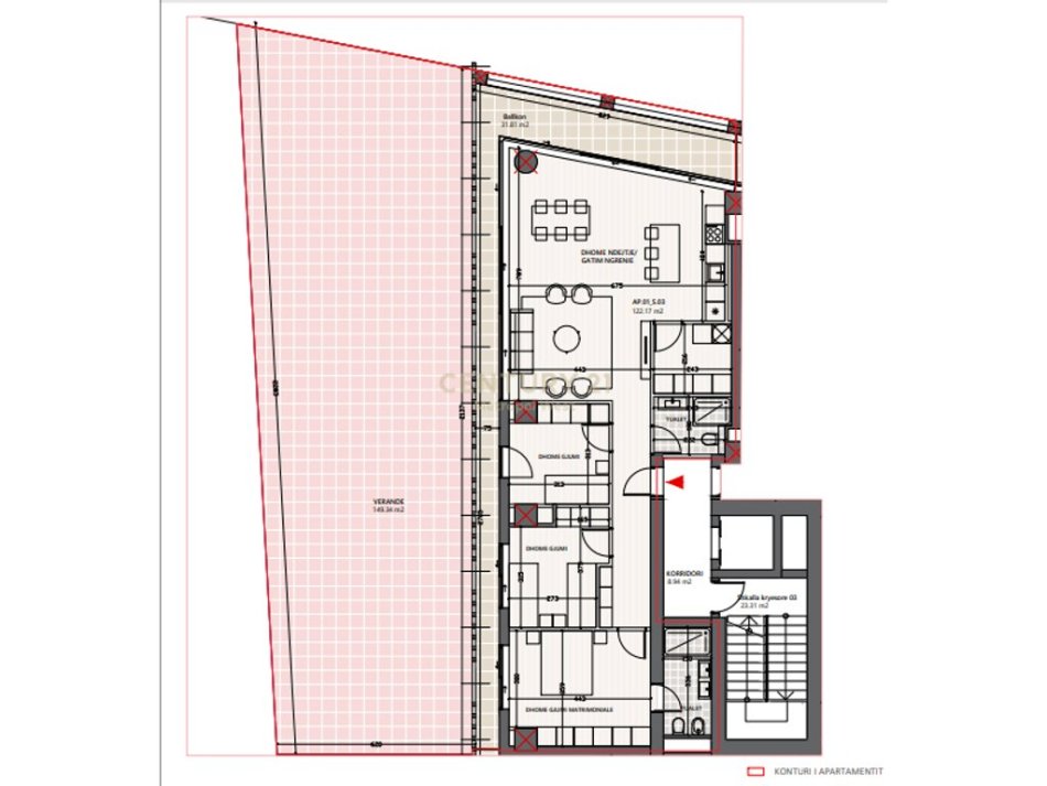 Vlora Marina, shitet apartament 3+1+Ballkon Kati 1, 323 m² 768.000 € (Lungomare)