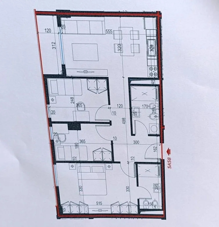 Tirane, shes apartament 3+1+Ballkon Kati 5, 98 m² 115.000 € (Univers City)