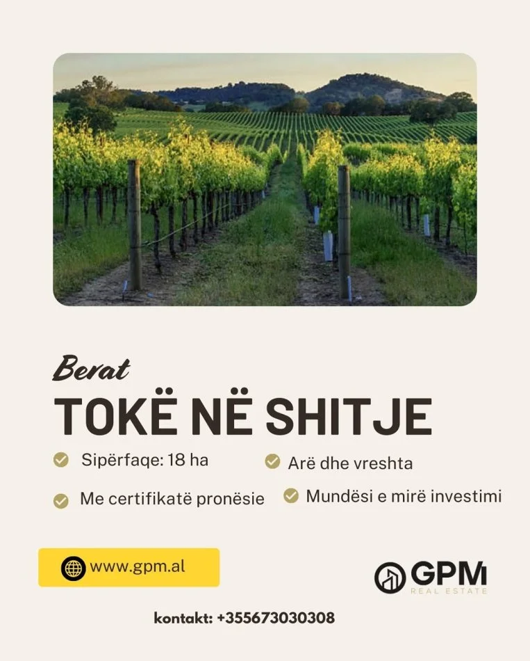 Berat, shitet toke , 180.000 m².