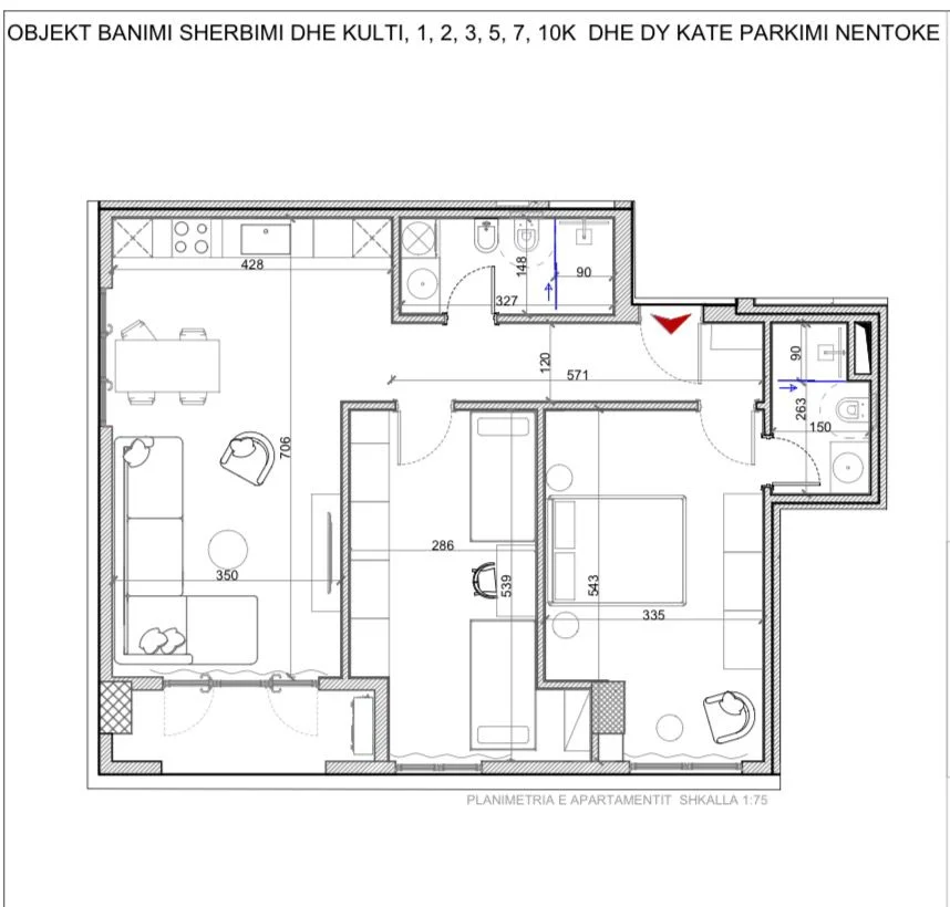 Tirane, shitet apartament 2+1 Kati 3, 112 m² 188.000 € (Porcelan)