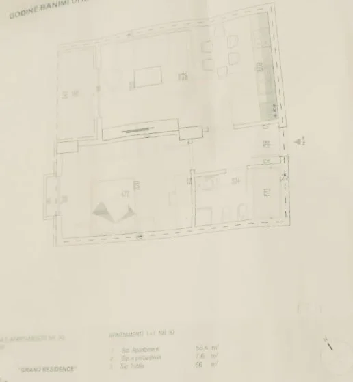Tirane, shitet apartament Kati 6, 66 m² 59.400 Euro