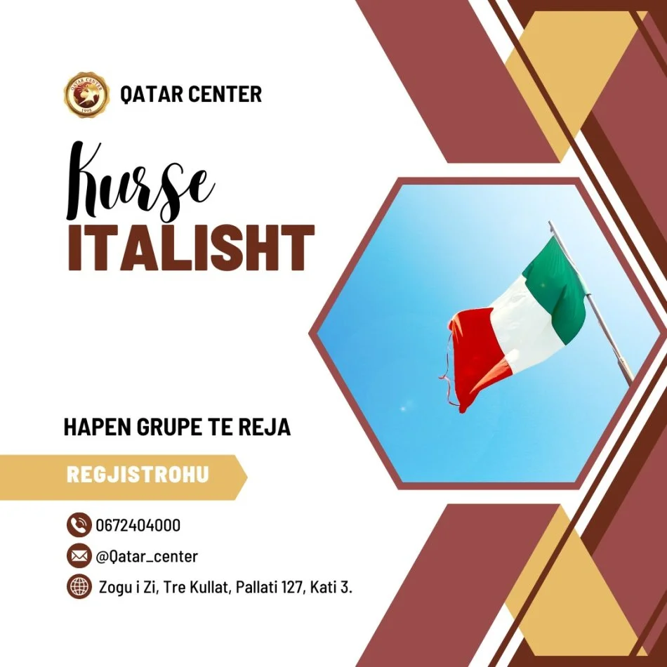 Tirane, kurse gjuhe italisht Te mesosh gjuhen Italiane ne QATAR CENTER