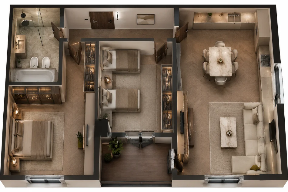 Tirane, shitet apartament 2+1+Ballkon , 91 m² 100.400 € (Majestic Residence 2, Paskuqan)