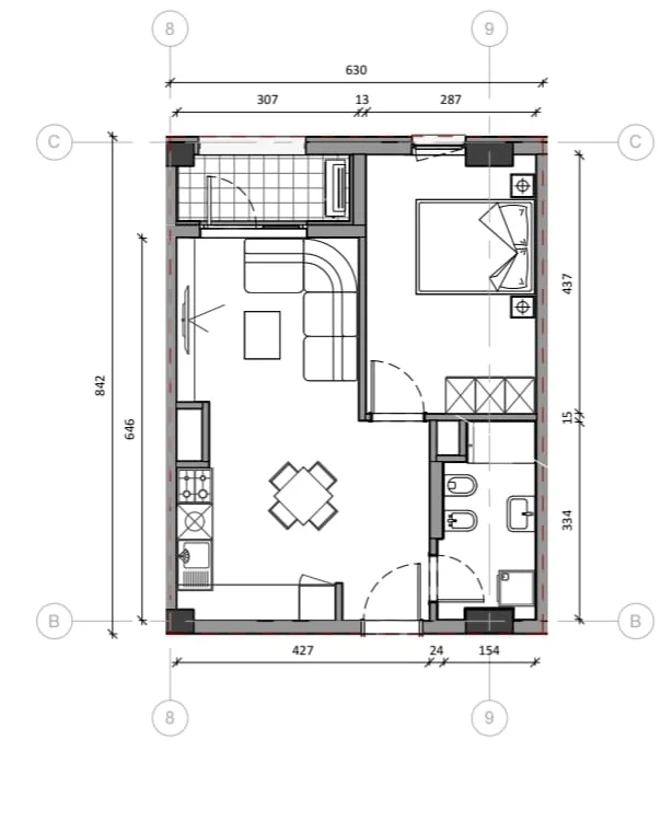 Tirane, shitet apartament 1+1+Ballkon Kati 6, 61 m² 100.000 € (Ali demi)