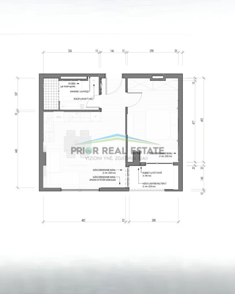 Tirane, shitet apartament 1+1 Kati 5, 63.5 m²   2800€/m2 (Komuna e Parisit)
